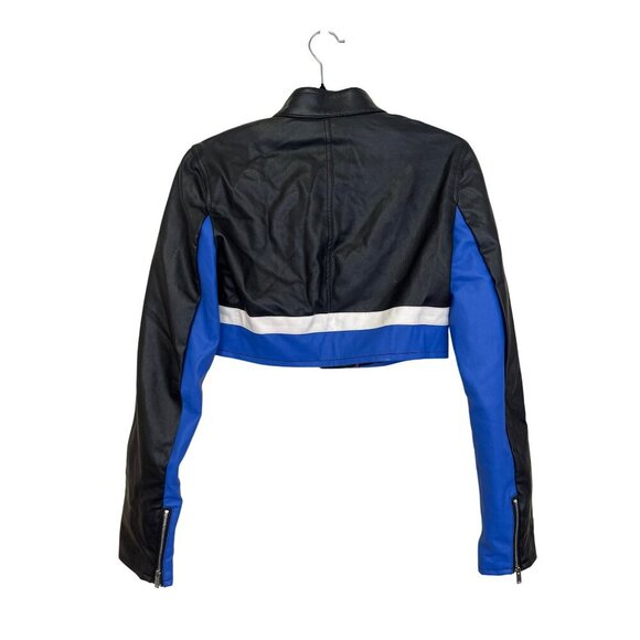 Free People 2 Pc Set Faux Leather Cropped Moto Jacket Pants Sz XS NWT - Picture 7 of 13